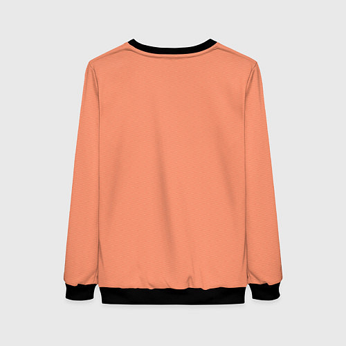 Женский свитшот Насыщенный персиковый текстурированный / 3D-Черный – фото 2