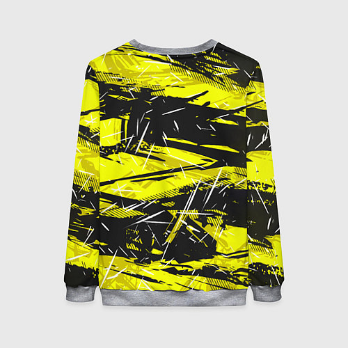 Женский свитшот Yellow geometry - спортивный узор / 3D-Меланж – фото 2