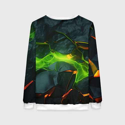 Женский свитшот Неоновая яркая геометрическая абстракция со светом / 3D-Белый – фото 2