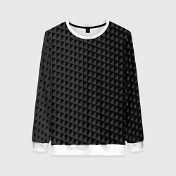 Свитшот женский Паттерн из черных треугольников, цвет: 3D-белый