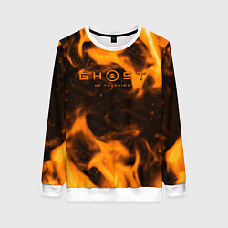 Женский свитшот Ghost of Tsushima шторм оранж