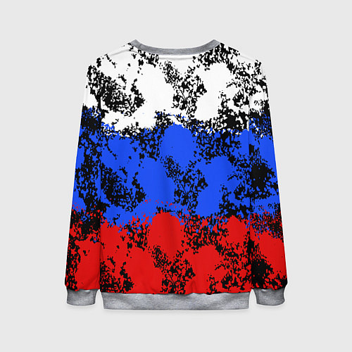 Женский свитшот Российский флаг брызги / 3D-Меланж – фото 2