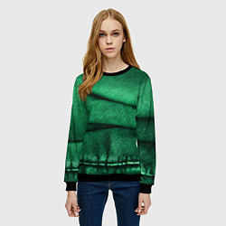 Свитшот женский Зеленая джинса, цвет: 3D-черный — фото 2