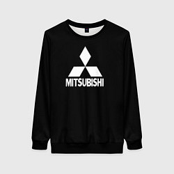 Свитшот женский Mitsubishi logo white, цвет: 3D-черный