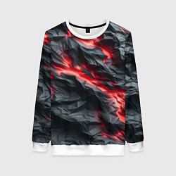 Женский свитшот Раскаленная лава на горных камнях