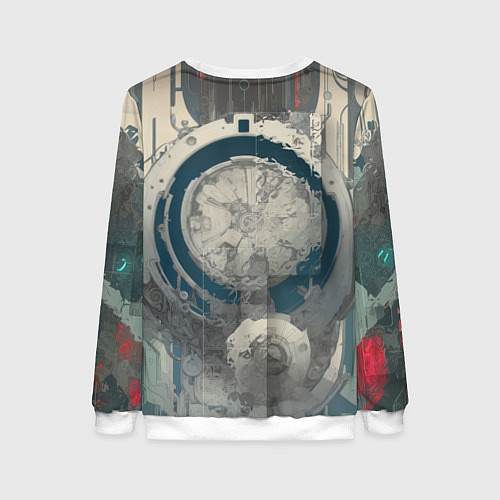 Женский свитшот Платиновая девушка-андроид / 3D-Белый – фото 2