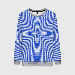 Свитшот женский Круг гипнотический синий, цвет: 3D-меланж