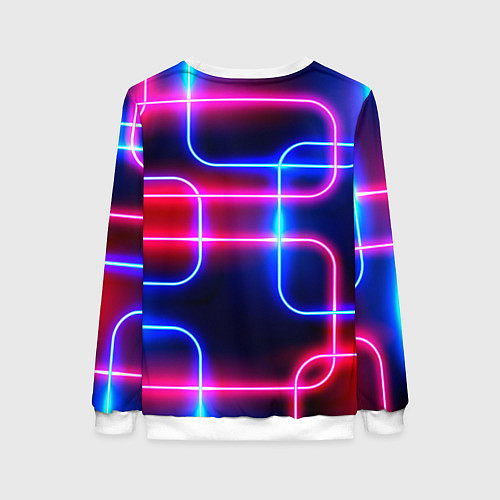 Женский свитшот Светящиеся неоновые дуги / 3D-Белый – фото 2