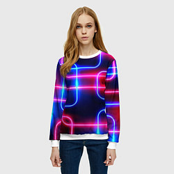 Свитшот женский Светящиеся неоновые дуги, цвет: 3D-белый — фото 2