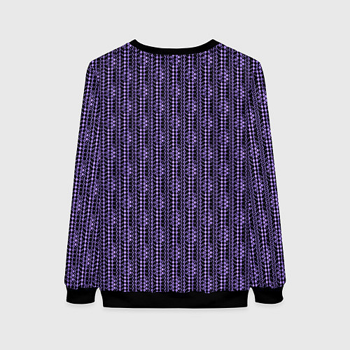 Женский свитшот Чёрно-фиолетовый текстурированный узор / 3D-Черный – фото 2