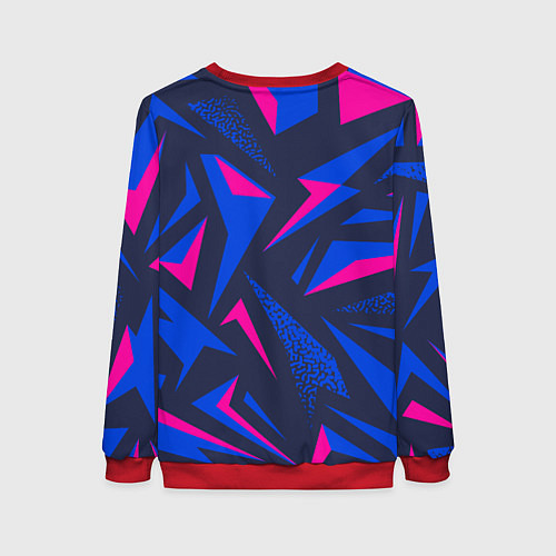 Женский свитшот Модная сова сине-фиолетовый фон / 3D-Красный – фото 2