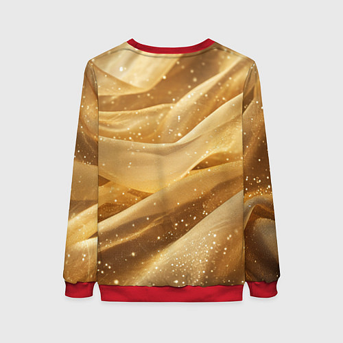 Женский свитшот Золотистая текстура с блестками / 3D-Красный – фото 2