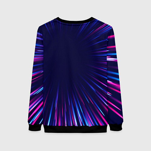 Женский свитшот CreepyPasta neon blast lines / 3D-Черный – фото 2