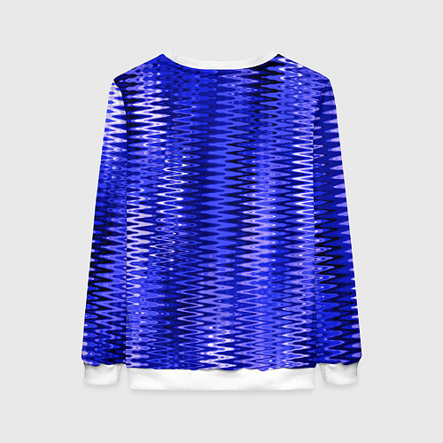 Женский свитшот Синий ультрамарин абстрактные полосы / 3D-Белый – фото 2