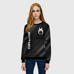 Свитшот женский Totoro metal anime lines, цвет: 3D-черный — фото 2