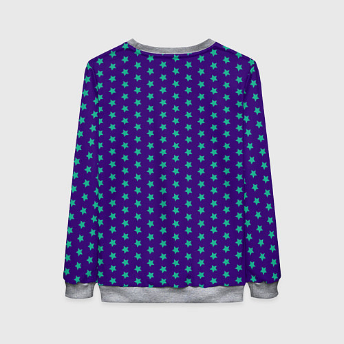 Женский свитшот Зеленые звезды паттерн / 3D-Меланж – фото 2