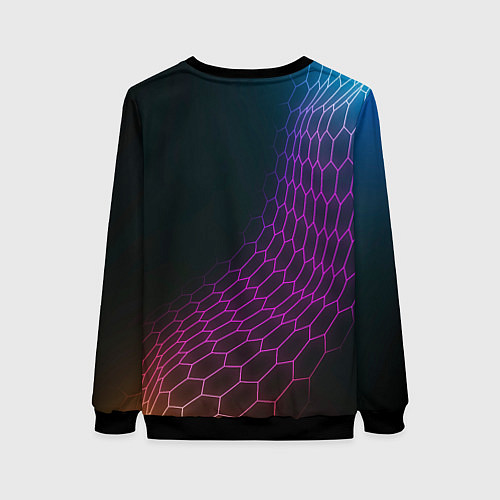 Женский свитшот Chery neon hexagon / 3D-Черный – фото 2