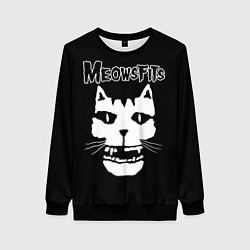 Свитшот женский Misfits - Meowsfits, цвет: 3D-черный