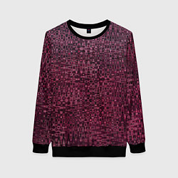 Свитшот женский Бордовая абстрактная рябь, цвет: 3D-черный