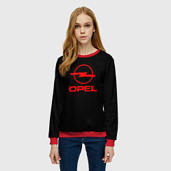 Свитшот женский Opel red logo auto, цвет: 3D-красный — фото 2