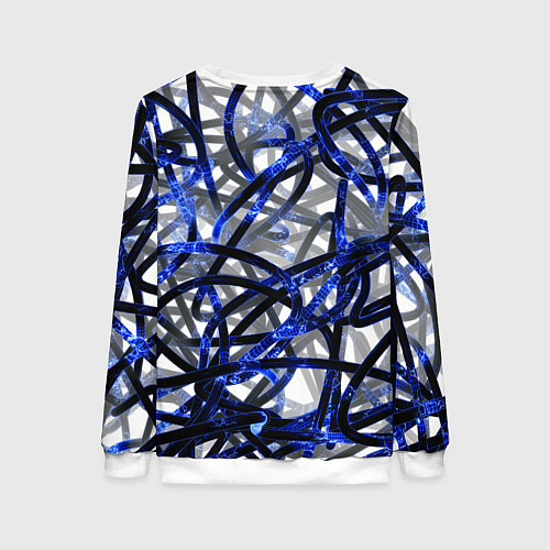 Женский свитшот Синие энергетические кабели / 3D-Белый – фото 2