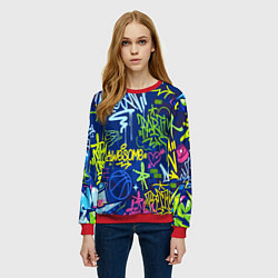 Свитшот женский Урбанизм и граффити, цвет: 3D-красный — фото 2