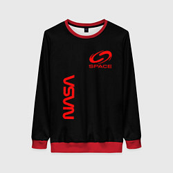 Женский свитшот Nasa space red logo