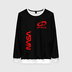 Свитшот женский Nasa space red logo, цвет: 3D-белый