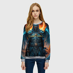 Свитшот женский Elden Ring рыцарь в черном, цвет: 3D-меланж — фото 2