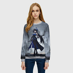 Свитшот женский Грозовые волны - Янъян, цвет: 3D-меланж — фото 2