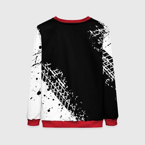 Женский свитшот Сузуки: следы от шин / 3D-Красный – фото 2