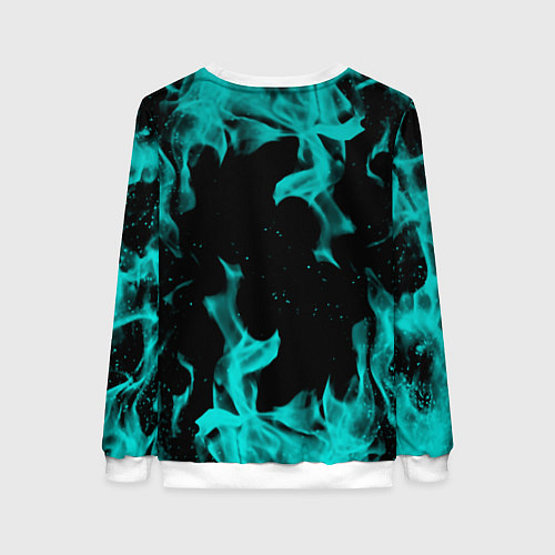 Женский свитшот Вайпер flame neon game / 3D-Белый – фото 2