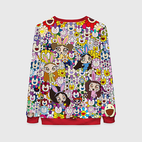 Женский свитшот Right now NewJeans and Takashi Murakami / 3D-Красный – фото 2