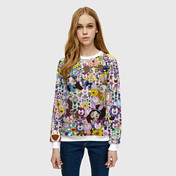 Свитшот женский Right now NewJeans and Takashi Murakami, цвет: 3D-белый — фото 2