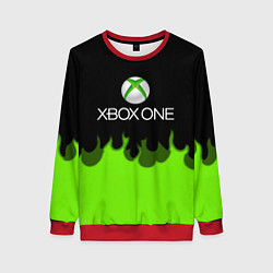 Женский свитшот Xbox green fire