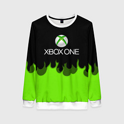 Женский свитшот Xbox green fire