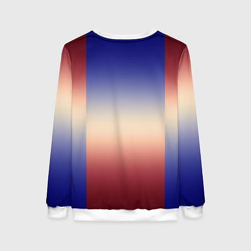 Женский свитшот Красный-синий градиентный узор / 3D-Белый – фото 2