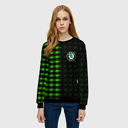 Свитшот женский Skoda pattern geometry, цвет: 3D-черный — фото 2