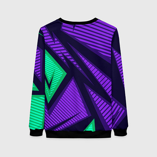 Женский свитшот Абстрактный узор с геометрической концепцией / 3D-Черный – фото 2