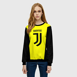 Свитшот женский Juventus sport geometry yellow, цвет: 3D-черный — фото 2