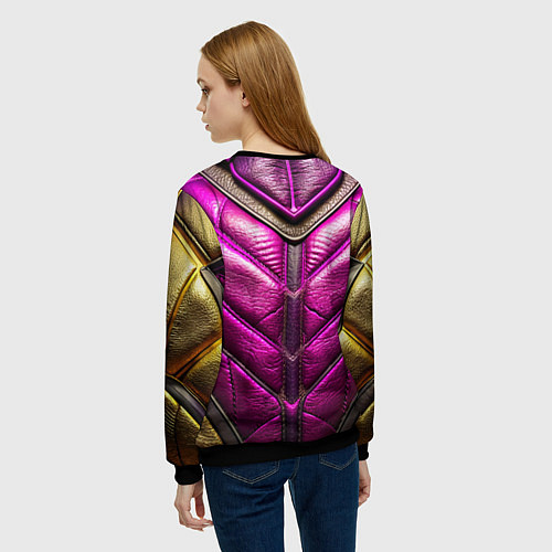 Женский свитшот Текстурная кожа в космическом стиле / 3D-Черный – фото 4