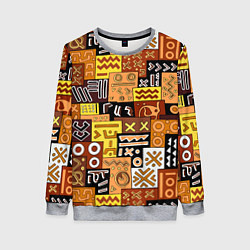 Женский свитшот Африканские этнический коллаж