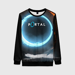 Свитшот женский Portal logo game, цвет: 3D-черный