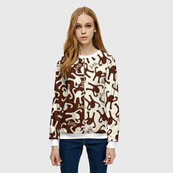 Свитшот женский Ъуъ съука mem retro, цвет: 3D-белый — фото 2