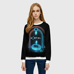 Свитшот женский Portal neon style logo, цвет: 3D-белый — фото 2