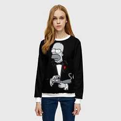 Свитшот женский Homer - the godfather, цвет: 3D-белый — фото 2
