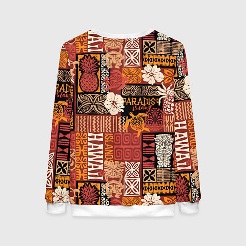 Женский свитшот Гавайские острова - райский уголок / 3D-Белый – фото 2