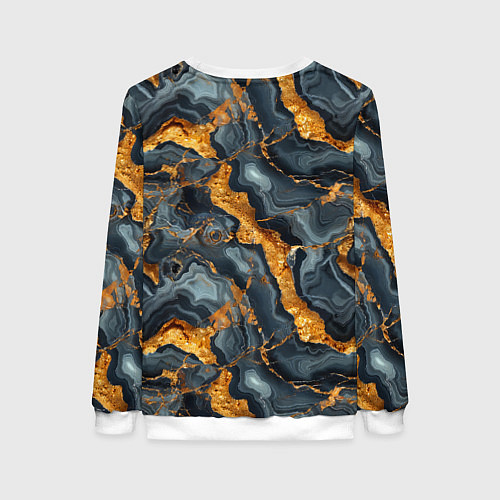 Женский свитшот Золотой мрамор / 3D-Белый – фото 2