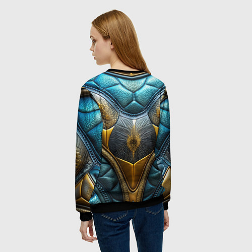 Женский свитшот Объемный футуристический текстурный костюм из кожи / 3D-Черный – фото 4