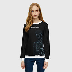 Свитшот женский Broken bones, цвет: 3D-белый — фото 2